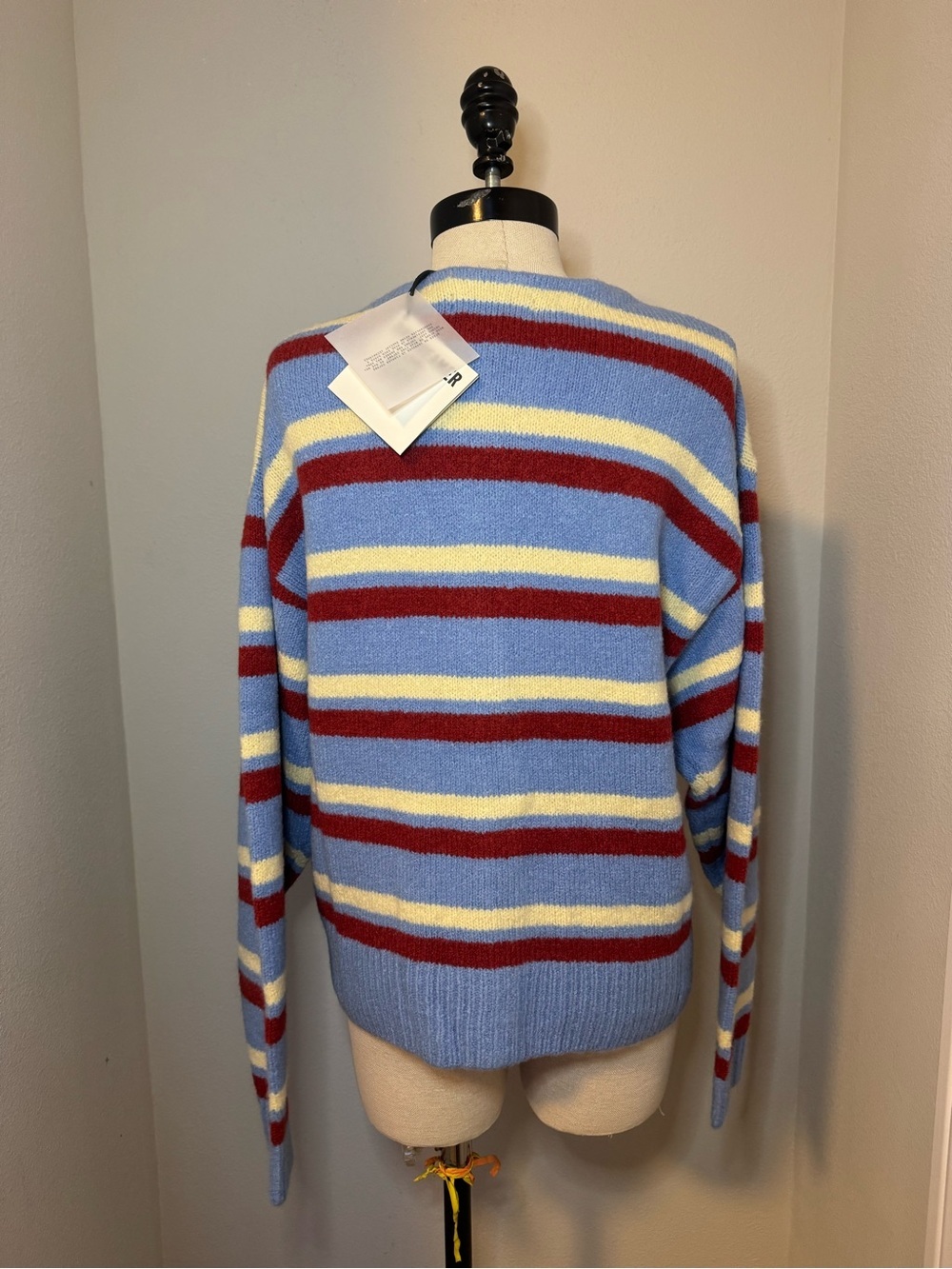 Daydreamer Stripe Boxy Knit Cardigan in Airey Blue Stripe NWT - Picture 7 of 9